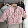 다운 코트 2022 뉴 가을 겨울 어린이 복제 재킷 울트라 가벼운 아이 오-넥 오리 다운 코트 유아용 버튼 쌍둥이 여자 아기 L230625