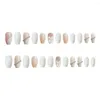 False Nails 24st Glossy White Nail 3D Bow Wearable Fake for Women and Girl French Style Patch Artificial Sana889