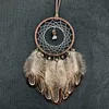 Interior Decorations Car Decorations For Women Dream Catcher Brown White Feather Car Pendant Small Traditional Bohemian Car Pendant For Car Home x0718