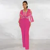 Dames 2-delige broek Gotoola 2023 Zachte Franse stijl Fairy Mode Amazon V-hals Bedrukt Top Effen Kleur Blouse En