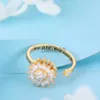 Pierścienie zespołu Fidget Anti Stress Lękowe pierścionki dla kobiet dla kobiet stal nierdzewna Poblana złota Sun Star Evil Eye Sunflower Pierinki J230719