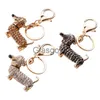 Car Key Dachshund Car Key Chain Fashion Dog Key Ring Charm Pendant Keys Holder Key Ring Women Girl Gift Car Styling Interior Accessories x0718