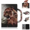 Étui pour tablette pour Huawei MediaPad T3 10 9 6 AGS-L09 AGS-L03 Poignée Flip Cover Stand Portefeuille en cuir Dessin coloré Tiger Lion286S