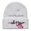 Bonnet / Skull Caps Lil Peep Beanie Broderie Hommes Femmes Bonnet En Tricot Tricoté Chapeau Skullies Chaud Hiver Unisexe Ski Hip Hop Chapeau J230719