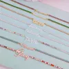 Collares pendientes Moda Nombre personalizado Collar Letras personalizadas Cadena de circón Brillante Gargantilla de acero inoxidable Joyería para mujeres 230718