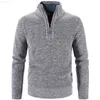 Pulls pour hommes hiver pull épais en molleton pour hommes demi-fermeture à col roulé pull chaud qualité mâle pulls en laine tricotés minces pour le printemps L230719