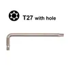 5 25 83mm Torx T27 L-nyckel med hålskruvmejsel CR-V STEEL SCREW Driver Professional Reparation Tool Whole213V