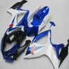 Anpassen für Suzuki GSXR 600 750 Verkleidungsset GSXR600 GSXR750 Verkleidungen 2006 2007 06 07 Blau weiße Verkleidungen240l