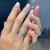 Alianças de casamento simples gota de água zircão conjunto de anel de noivado para mulheres com micropave bonito em forma de pêra anéis femininos banda jóias de casamento presentes 230718