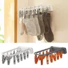 Hangers Clothes Drying Rack Multiple Clips Foldable Socks Hanger Wall-Mounted Strong Load Bearing Windproof Clip