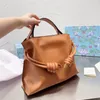 Luxury Bag Cowhide Pull Rope Fold Bucket Flamenco Single Shoulder Handbag Hammock Hobo Black Brown Green Leather Crossbody Tote Pures