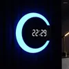 Zegary ścienne świetliste nordyckie zegarek elektroniczny Minimalistyczny okrągłe domowe domowe zegary Watche Relojes Muale Decor