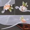 Hair Clips Girls' Chinese Hairpins With Elegant Acetic Acid Plain Flower Style Headdress For Dating Show Stage Performance