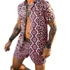 Herren Trainingsanzüge Hemd Set Sommer Hawaiian Aloha Leopard Zebra 3D-Druck Outdoor Casual Kurzarm Button-Down-Kleidung