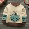 Pullover mink fleece tröja nyckelpiga insekt tröjor barn vinter tröjor småbarn pojkar tröja flickor pullover babykläder stickkläder 1-7y hkd230719