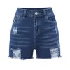 Активные шорты, женские повседневные джинсовые эластичные летние джинсовые брюки со средней талией, джинсовые брюки с полевым цветком для женщин