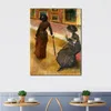 Hand Painted Edgar Degas Ballerina Paintings Mary Cassatt at the Louvre I Figure Canvas Art Children's Rooms Decor