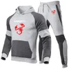 Herrespår 2023 Spring Autumn Fashion Hoodies Män Abarth logo tryck hoodie högkvalitativ ren bomull casure sportkläder tvådelar