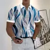 Мужские поло Мужская рубашка поло на молнии Мужская рубашка с коротким рукавом с 3D-принтом Мужская повседневная одежда Большой топ с воротником-поло Модная футболка 230718