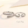 Wedding Rings Pattern Carving Vintage Open Ring For Couple 2023 Fashion Jewelry Men/Women 925 Silver Plated Platinum