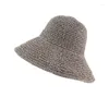 Шляпа шляпы с широкими кражами Женщины мода лето соломенная ручная ручная вязаная ручная складка пляжная шляпа