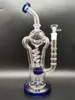 2023 Master Piece Heady Bong Incycler Recycler Blue Glass Bongs Dab Rig Lookah Lab 14.4mm Male Joint Handmade Bubbler