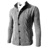 Men's Sweaters Knitted Sweater Cardigan Winter Casual Long Sleeve Stand Collar Button Down Sweatercoat