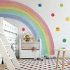 Adesivos de parede grande aquarela arco-íris adesivos de parede para quartos de crianças adesivos gigantes de parede arco-íris pastel boho arco-íris 230718