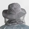 القبعات في الهواء الطلق قبعة الصيد مقاومة للبعوض مع البعوض الشبكة في الهواء الطلق 360 رجال النساء حماية الشمس التنفس المشي لمسافات طويلة قبعات المظلة قبعة 230718