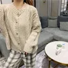 Cardigan maglione corto TingYiLi lavorato a maglia da donna Autunno Inverno Maglioni caldi Donna stile coreano Donna Viola Beige Cachi