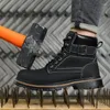 Bottes Travail Hommes Chaussures de sécurité High Top Indestructible Male Anti-Smash Sneakers Steel Toe