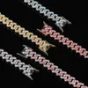 5 Colors for Optopns 9mm 7 8inch Gold Plated Micro Prong Setting CZ Cuban Bracelet Link for Mens Jewelry297E