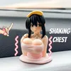 Interior Decorations Cute Kanako Chest Shaking Girls Car Ornaments Cartoon Kawaii Anime Statue Car Dashboard Sexy Doll Figurine Car Decorations x0718