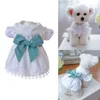 Dog Apparel Summer Cute Dress Clothes With Bowknot Decors Pet Camping Dresses Wholesales