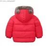 Abrigo de plumas Abrigo grueso de algodón para niños Chaqueta para niñas Bebé Abrigo cálido de invierno Cremallera Ropa con capucha Chaqueta para niños Z230720