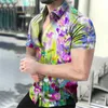 Mens Casual Shirts Hawaiian Trend 3D Printing Beach Vacation Leisure Kort ärm stor toppskjorta 230718