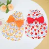 Chien Vêtements Style Hawaïen D'été Bowknot Robe Mignon Floral Pet Jupes Doux Respirant Chiot Chiens Chats Gilet Vêtements Pour