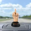 Interior Decorations Funny Finger Car Ornament Solar Powered Middle Finger Shaking Decoration Car Dashboard Ornaments Gift Auto Interior Prank Toy x0718