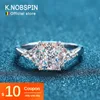 Bröllopsringar Knobspin 3CT Strålande ring S925 Sterling Sliver Platerade 18K Vittguldengagemang Fina smycken för kvinna 230718