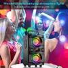 Portabel Bluetooth -högtalare LED Colorful Lights Subwoofer BT 5.0 Trådlös utomhushögtalare Support FM Radio Stereo Sound For Home