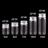 5ml 6ml 7ml 10ml 14ml tiny Transparent Glass Bottles with Silver Screw Cap Cute Jar Vials DIY Craft 100pcs294Y