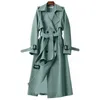 Kvinnors dikerockar Nya 2022 Spring Autumn Trench Coat Woman Ny koreansk dubbelbröst Mid Long Women Trench Coat Overcoat Windbreaker Kvinna