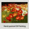 Art mural de fleurs sur toile Poppy Pizzazz Peinture contemporaine artisanale pour entrée