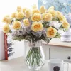 Decoratieve Bloemen 10st Real Touch Rozen Kunstzijde Dusty Rose Wit Burgundy Lilac Wedding Home Decorations Center Pieces