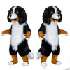 2018 Schnelles Design, individuelles weißes schwarzes Schäferhund-Maskottchen-Kostüm, Cartoon-Charakter-Abendkleid für Party-Versorgung, Erwachsene, Größe 2977