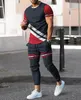 Survêtements pour hommes Pantalons pour hommes Survêtement 2 pièces Ensemble Mode Sportswear Été Streetwear T-shirt à manches courtes Pantalon long Homme Vêtements 230719