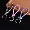 Keychains 50Pcs Handwoven Braided PU Leather Woven Rope Keychain Men Women Quality DIY Key Chains Bag Car Ring Couple Jewelry Trinket