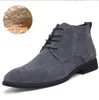 Boots Autumn Winter Men for Business Fashion Mens High Top Casual Shoes Outdoor Sueedes Leather Black