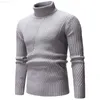 Herrtröjor Nya hösten vintermodemärke Kläder Herrtröjor varma smala passande Turtleneck män Pullover Knäckt tröja män l230719