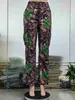 Autunno Inverno Donna Designer Abbigliamento Pantaloni Tuta New Fashion Leaf Stampa Tasca dritta a vita alta Pantaloni cargo multicolore Pantaloni